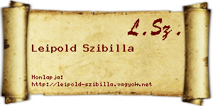 Leipold Szibilla névjegykártya